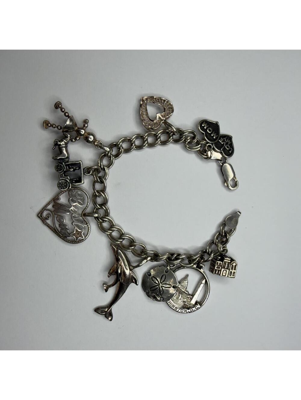 Charm bracelet sterling for Mom vintage 80s/90s s